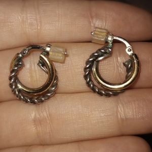 Gold/silver Huggies hoop real silver